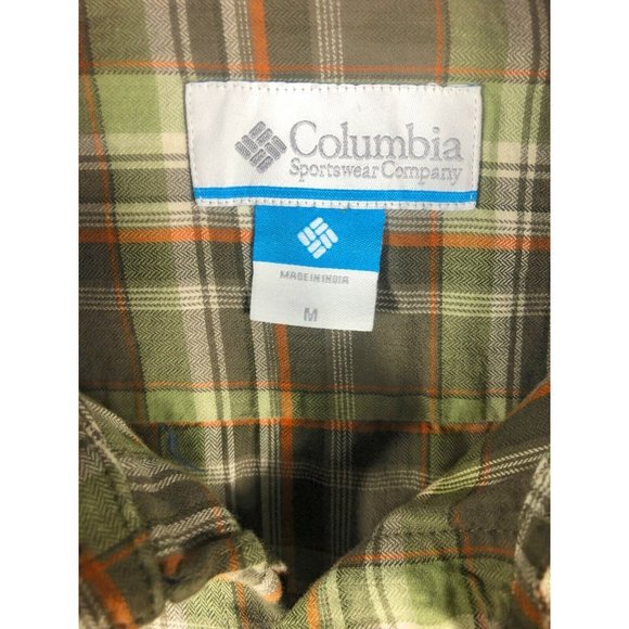 Columbia Men's Medium Long Sleeve Button Up Multicolor Cotton Adult Shirt A12 - Picture 2 of 4